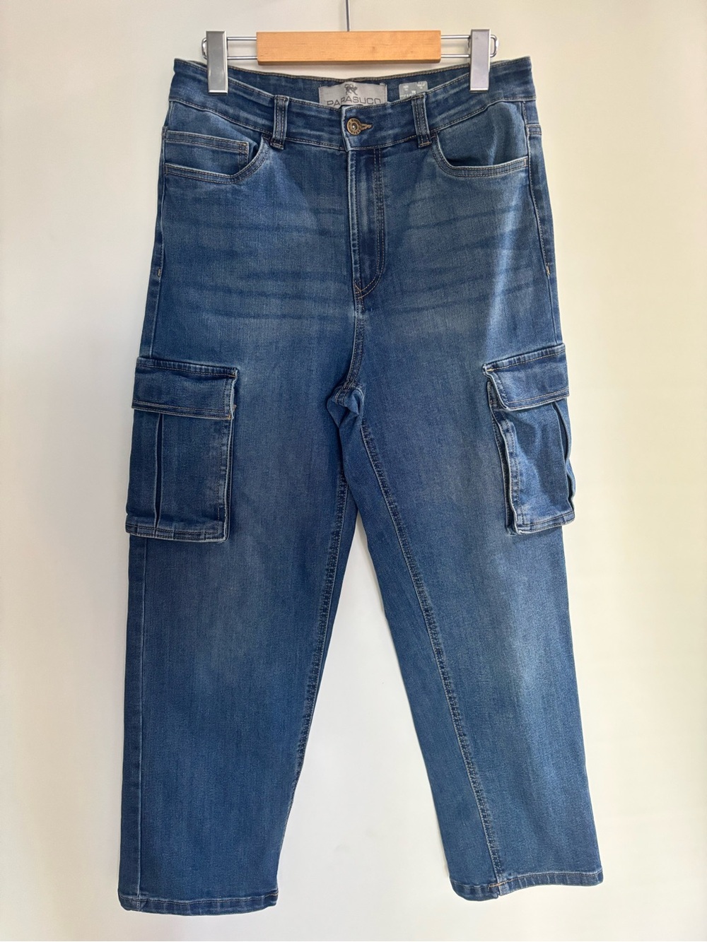 Parasuco Men's Blue Relaxed Cargo Jeans